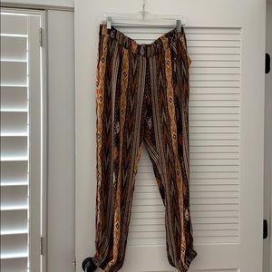 Orange black batik joggers